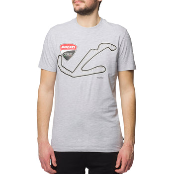 T-shirt grigia da uomo con stampa sul petto Ducati Corse Misano Racing, Abbigliamento Sport, SKU a722000298, Immagine 0